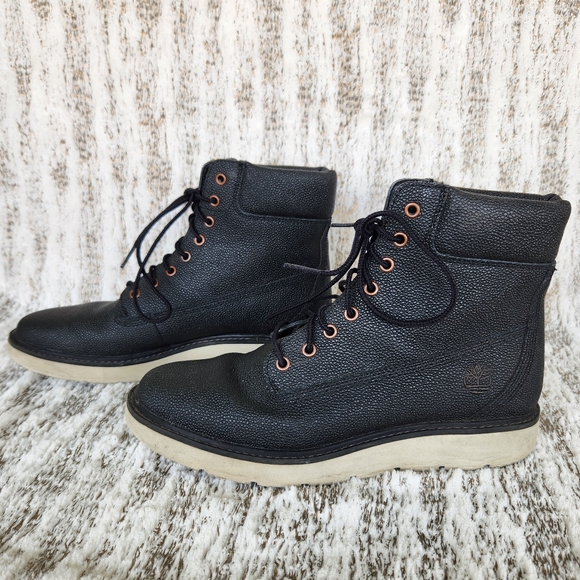 Timberland "Kenniston" Waterproof Boots Pebbled Leather Black | Women's Size 9 - Picture 2 of 12